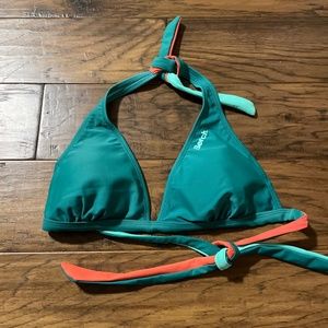 Bench halter triangle bikini swim top green size small